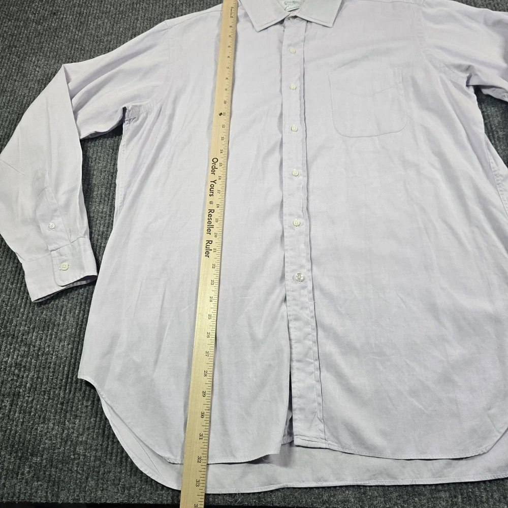 Gitman Bros. Shirt Mens Large Purple Solid Cotton Oxford Long Sleeve Button USA - Picture 9 of 11